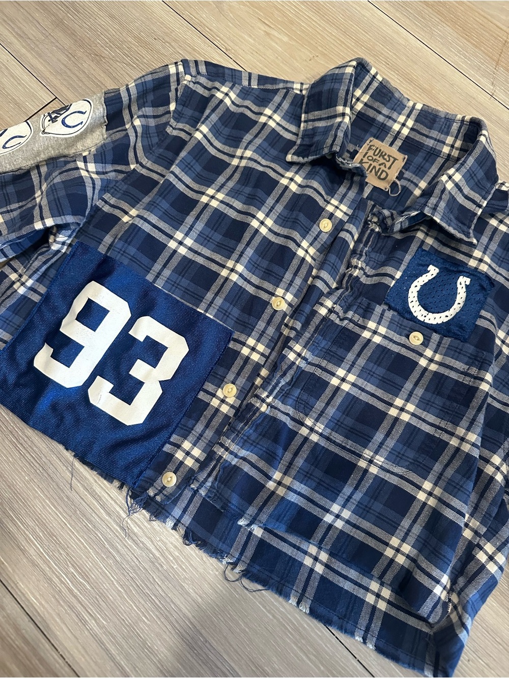 Colts Reworked Vintage Cropped Flannel
